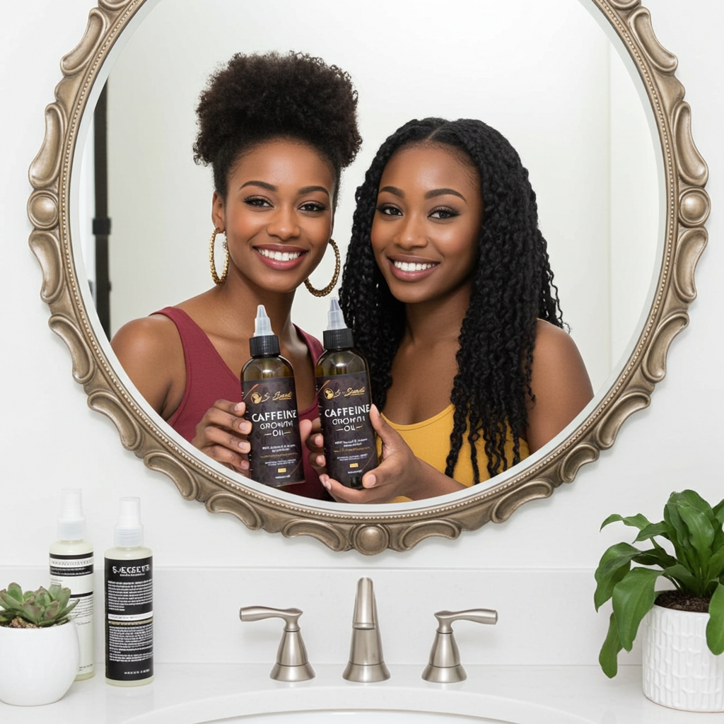 Caffeine Hair Growth Oil 4oz - Herbal Blend with Biotin & Essential Oils for All Hair Types