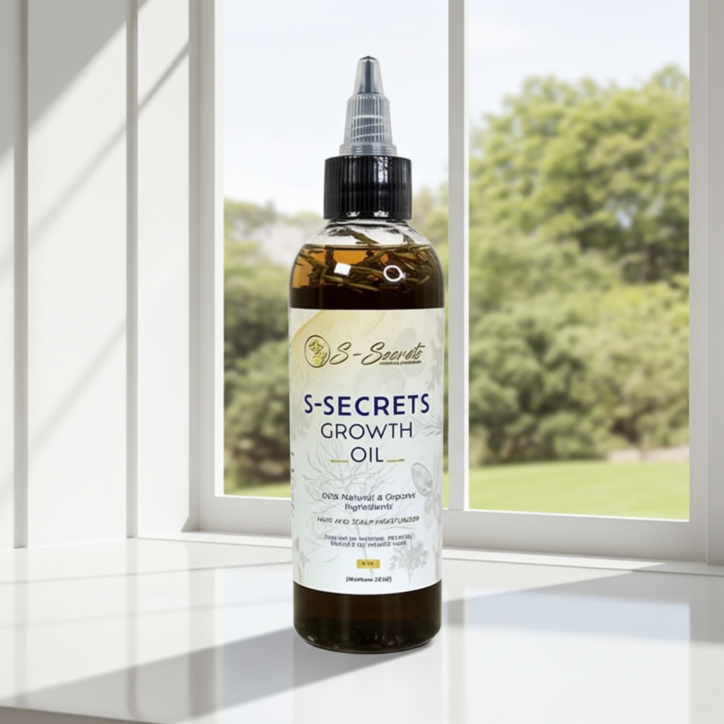 S-Secrets Scalp Stimulator Hair Growth Oil 4oz, Herbs, Biotin, essential oils For All Hair Types