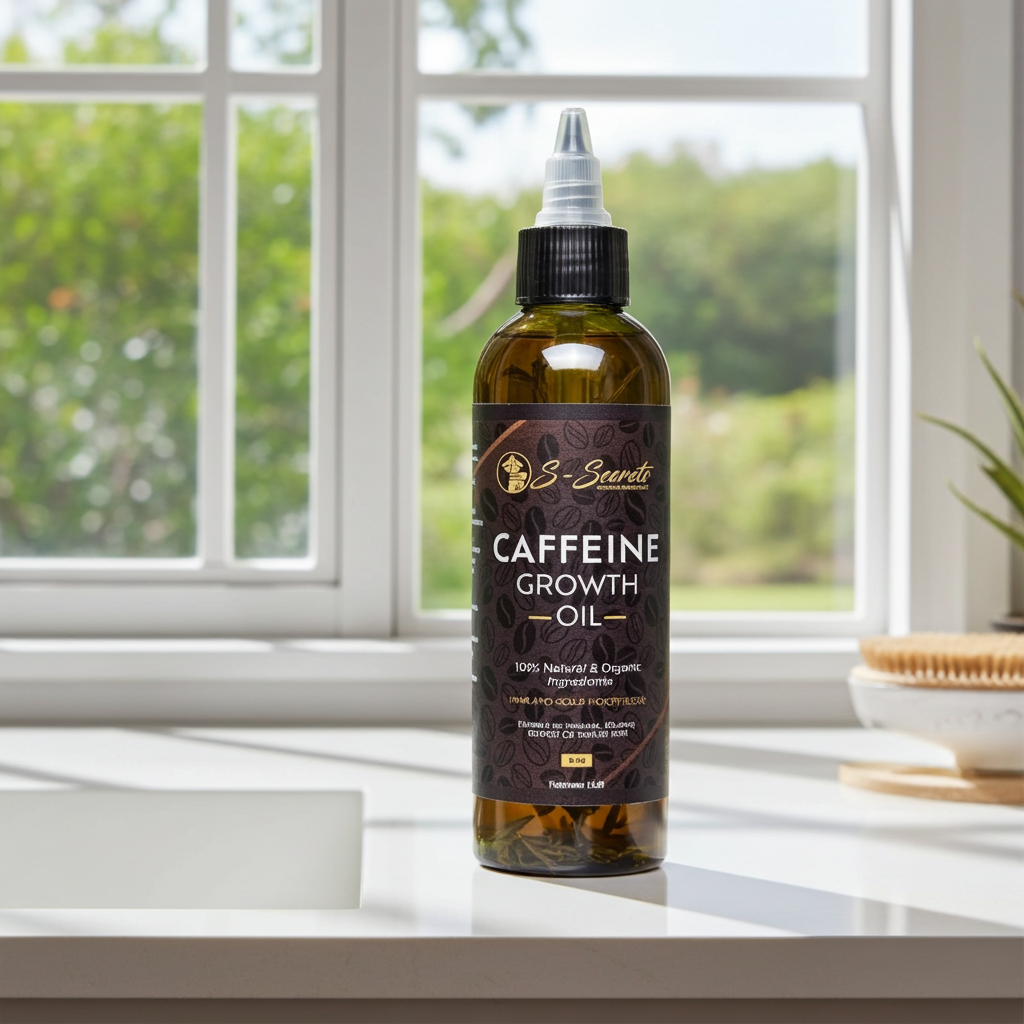 Caffeine Hair Growth Oil 4oz - Herbal Blend with Biotin & Essential Oils for All Hair Types