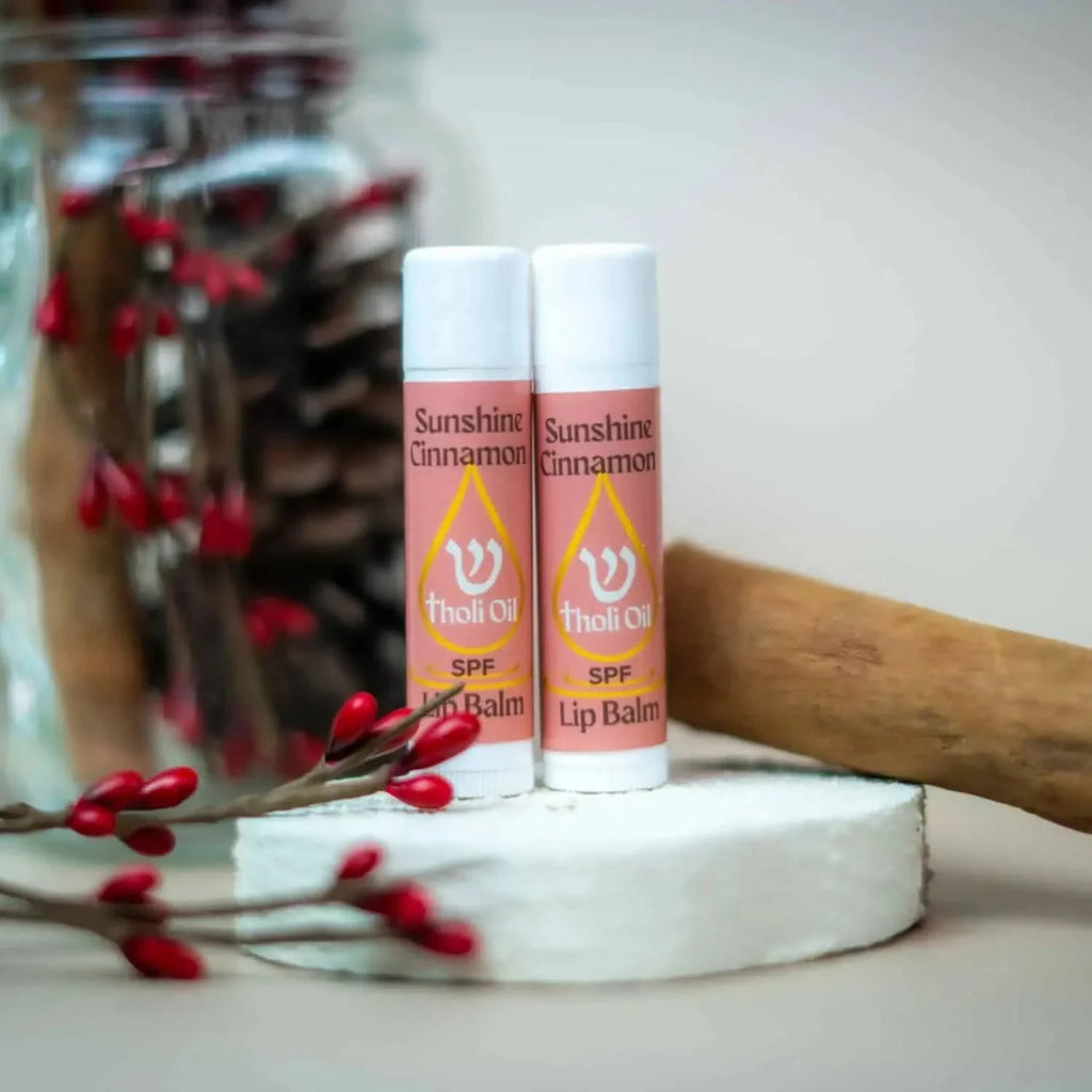 Tholi Oil Lip Balm - Sunshine Cinnamon Flavor, All Natural with Essential Oils