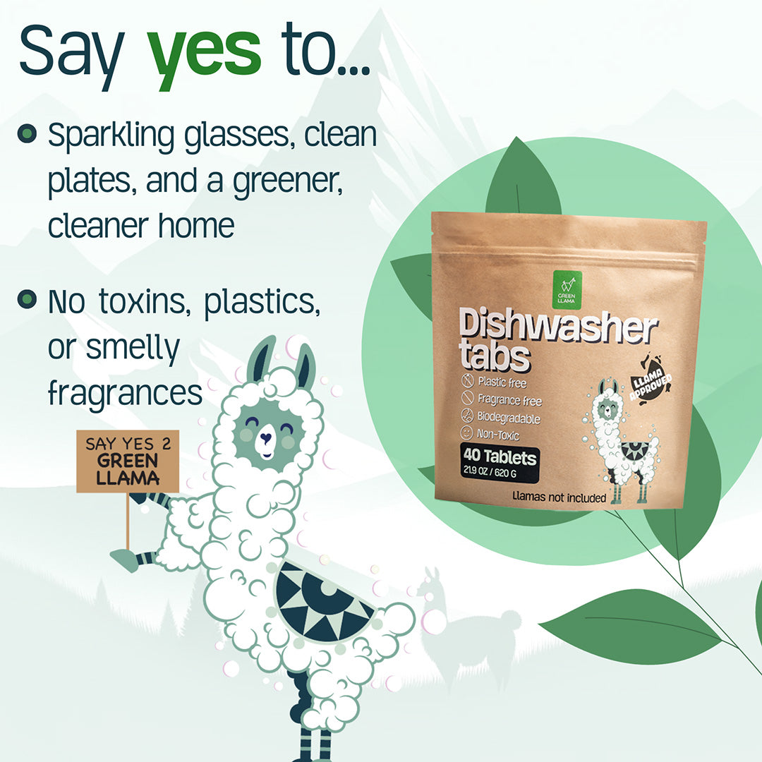 Eco-Friendly Dishwasher Tablets - Plastic-Free, Fragrance & PVA Free, 40 Loads