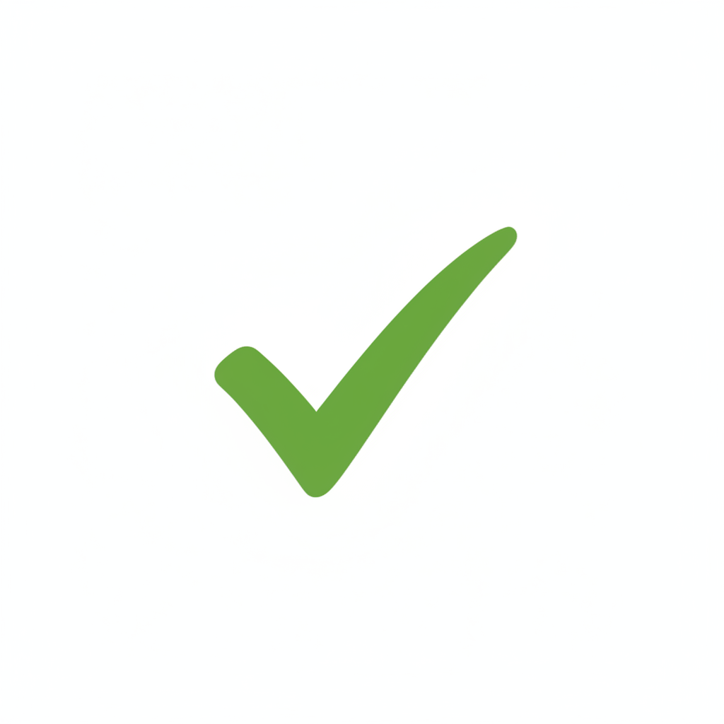 small green checkmark